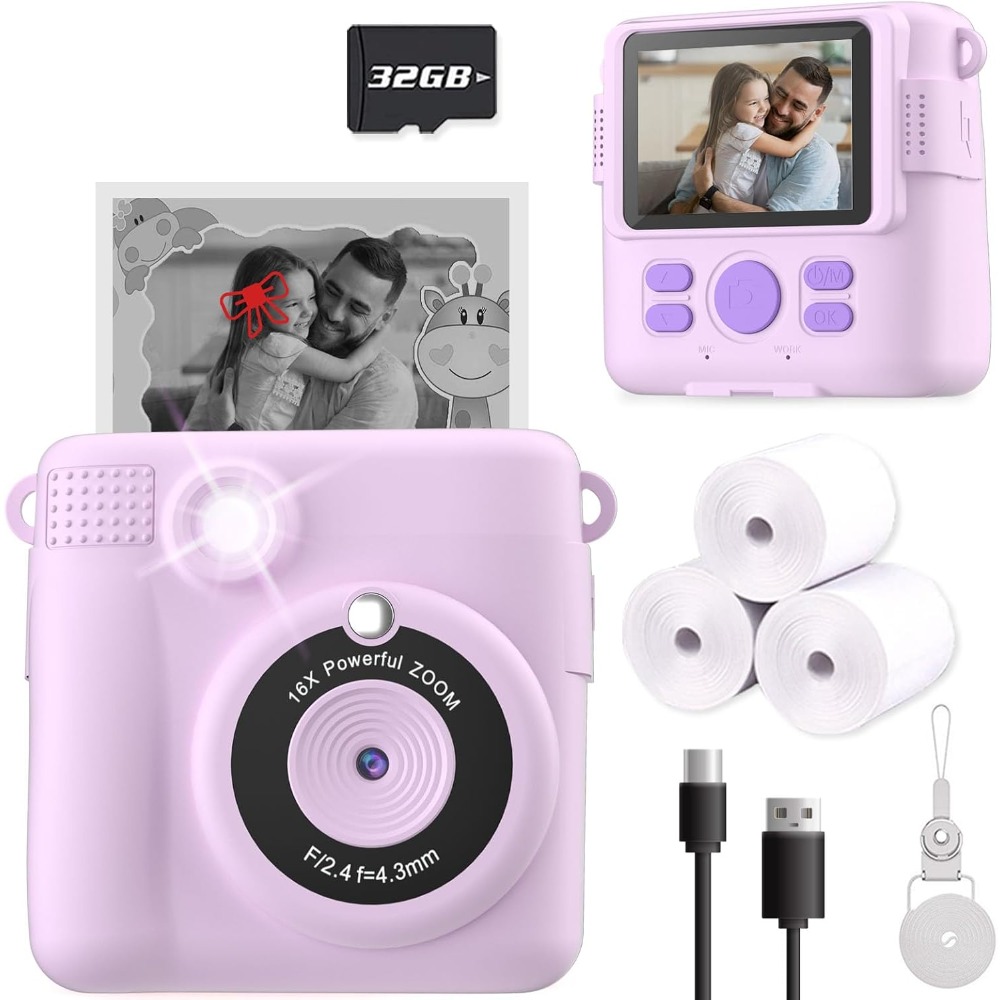 Kids Toys 3 Year Old - Instant Print Camera for Kids, HD