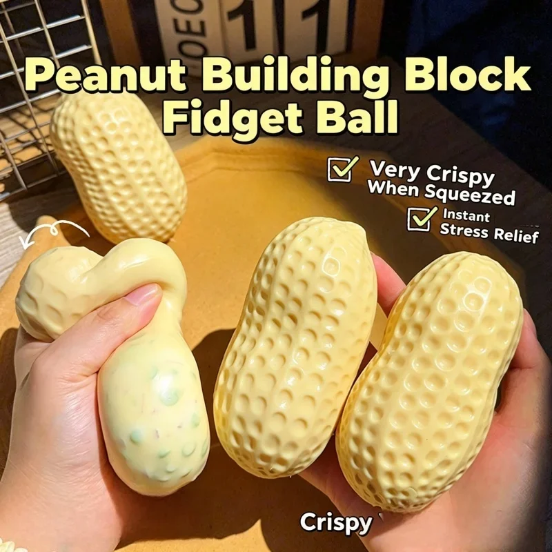 Lego Building Blocks - Moldable Peanut Stress Ball Squeeze Toy