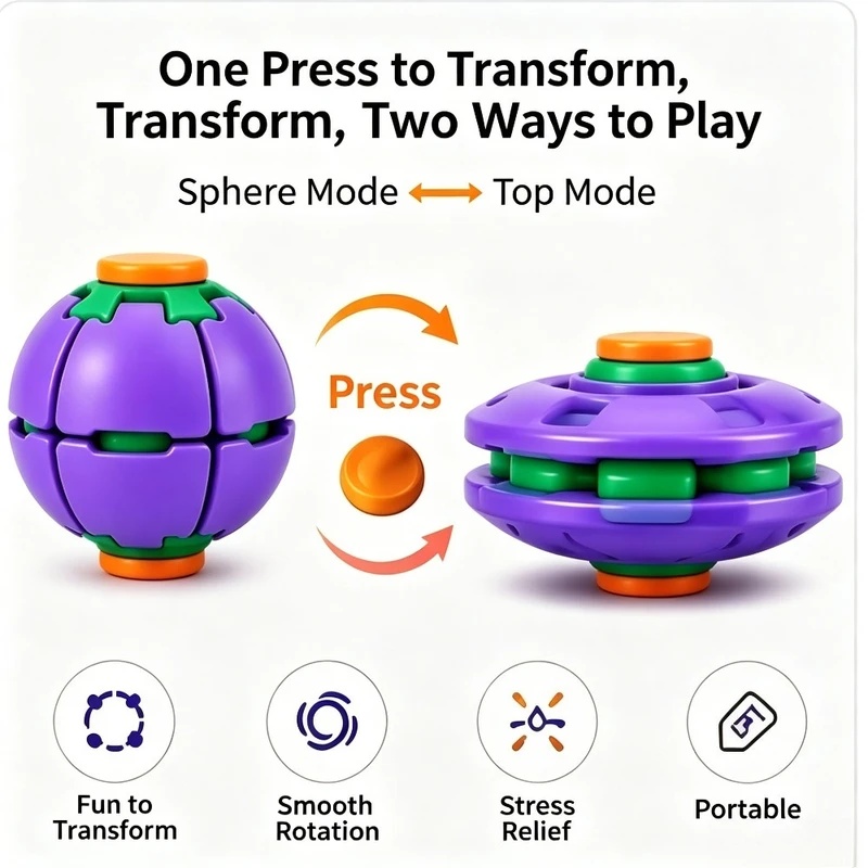1PCS Transforming Fidget Spinn - Kids Toys Kids Toys ulasan dan harga