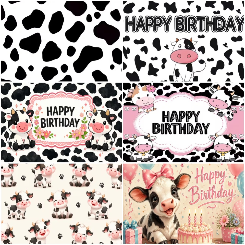 Black White Cow Birthday Party - Banner Kids Toys ulasan dan harga