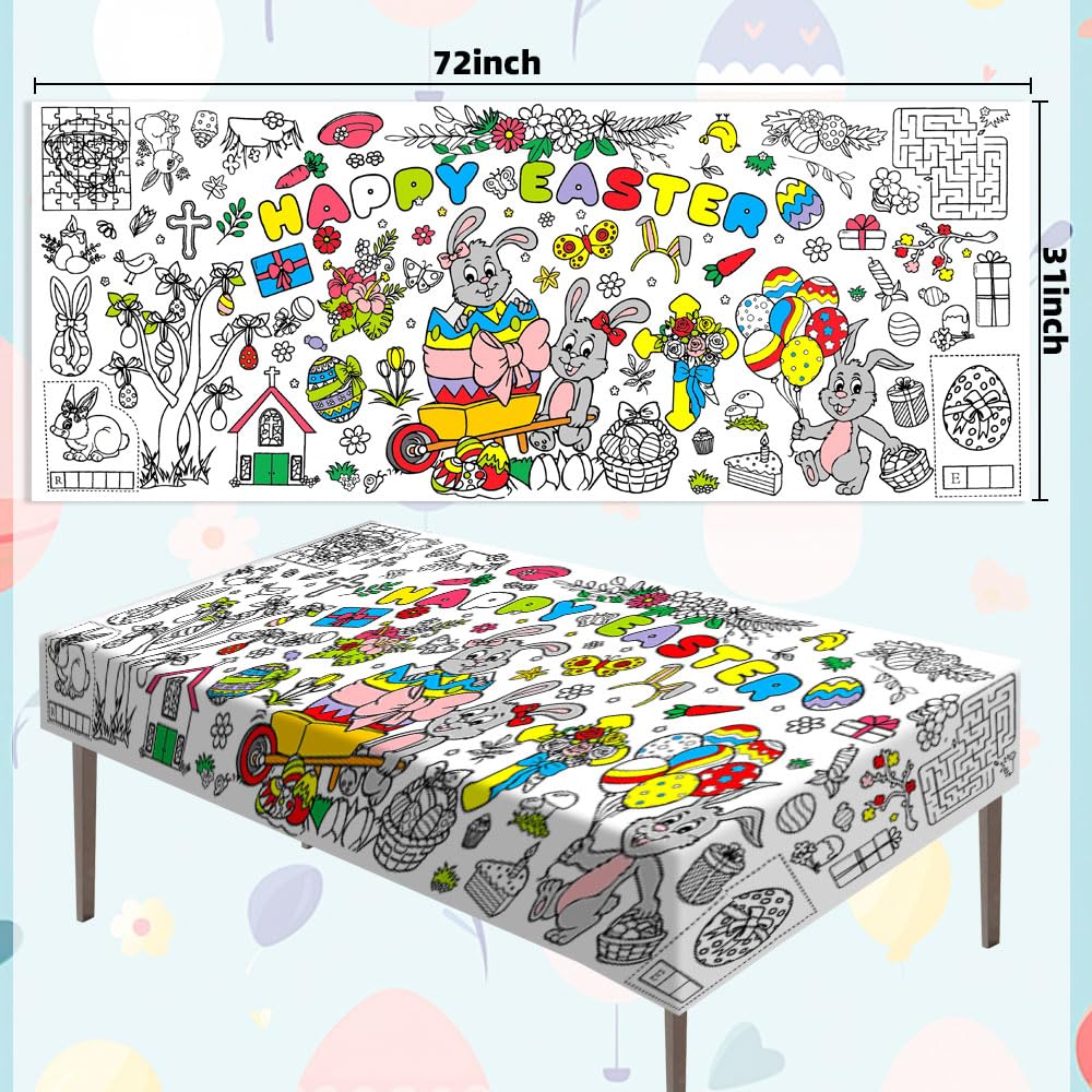 Easter Coloring Tablecloth for - Banner Kids Toys ulasan dan harga