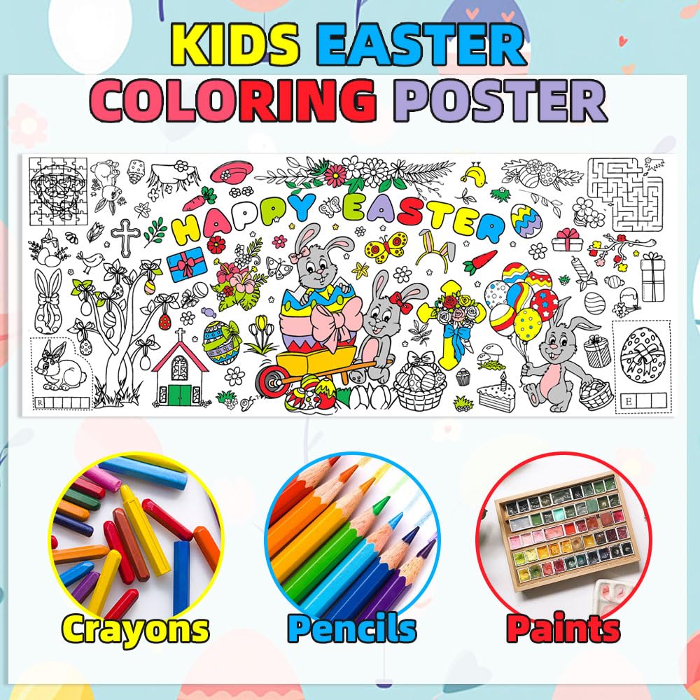 Easter Coloring Tablecloth for - Banner Kids Toys ulasan dan harga