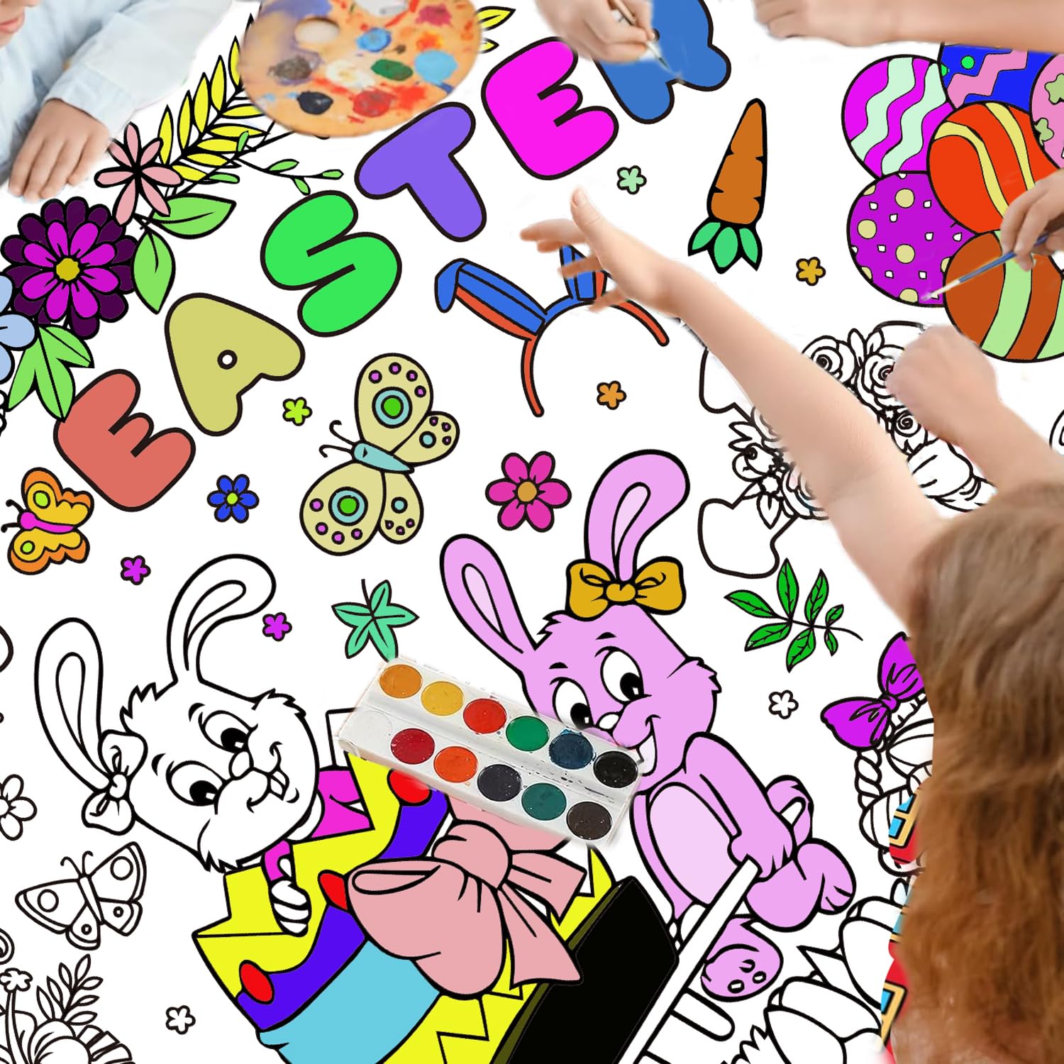 Easter Coloring Tablecloth for - Banner Kids Toys ulasan dan harga