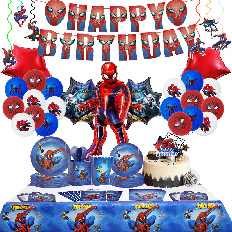 S-pider-Man Birthday Party Dec - Banner Kids Toys ulasan dan harga