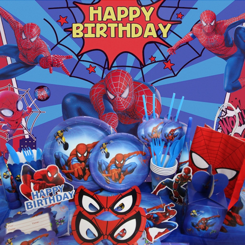S-pider-Man Birthday Party Dec - Banner Kids Toys ulasan dan harga