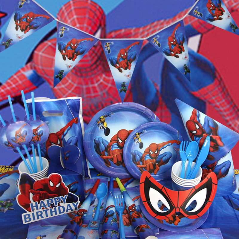 S-pider-Man Birthday Party Dec - Banner Kids Toys ulasan dan harga
